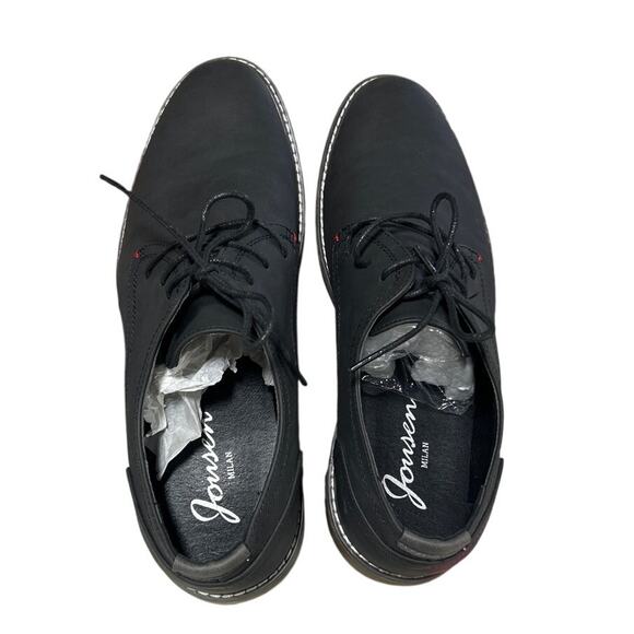 Jousen Mens 9.5 Black Faux Leather Lace Up Oxford Business Casual Dress Shoes main image 2